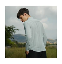 Campus Sutra Men's Cloud Grey Trough-Tactile Shirt