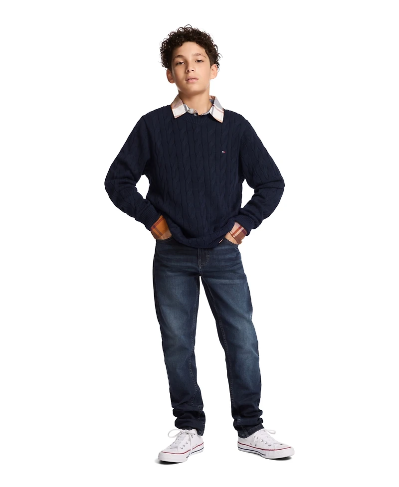 Tommy Hilfiger Boys 8-20 Crewneck Cable Knit Sweater