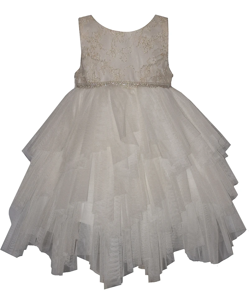 Bonnie Baby Girls Hanky Hem Sleeveless Party Dress