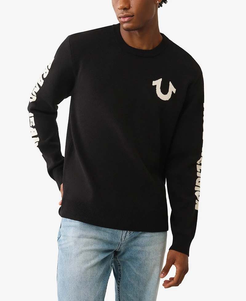 True Religion Men's Relaxed Logo Sweater