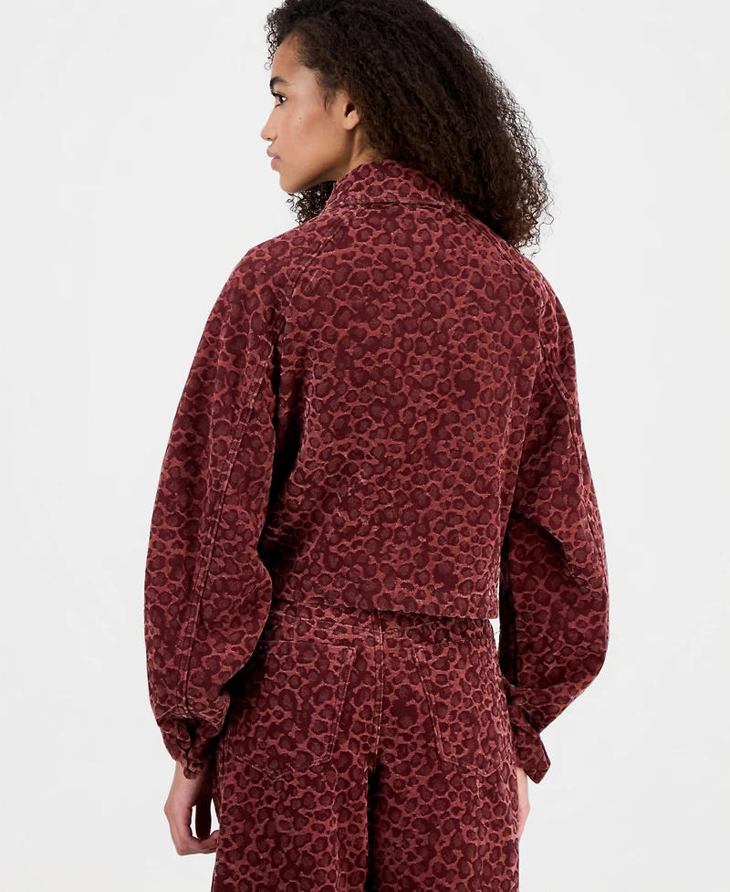 Blank Nyc Women's Flocked Animal Printed Long-Sleeve Jacket