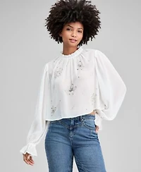 Now This Womens Beaded Floral Blouse Macys Exclusive