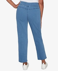 Alfred Dunner Women's Hilton Head Floral Applique Detail Short Length Pants