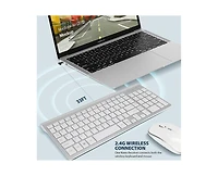 Wireless Keyboard and Mouse Combo - Scissor Ultra-Thin Silent Ergonomic Keyboard with Numeric Keys - 2.5G Receiver for Pc, Laptop