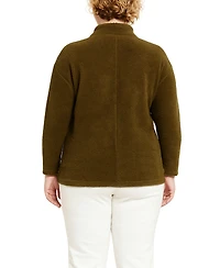 Coin 1804 Plus Cozy Rib Cowl Neck Top