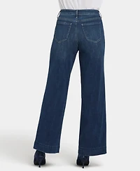 Nydj Petite Teresa Button Flap Wide Leg Jeans