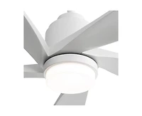 52-inch Modern Stylish White 5-Blade Ceiling Fan with Remote Control and Light Source
