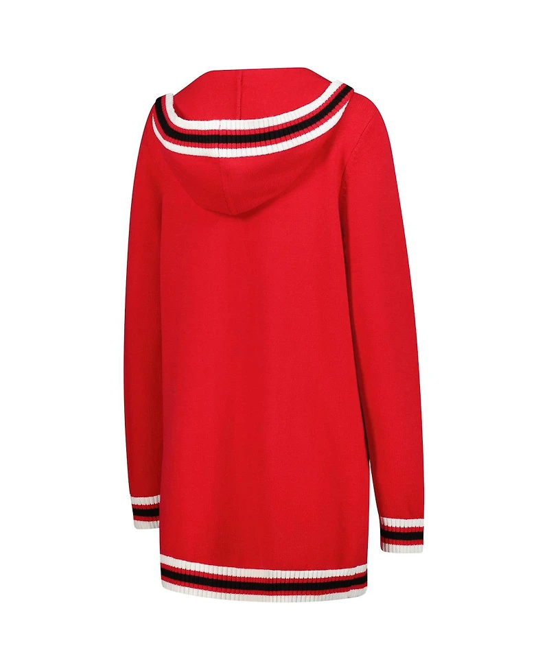 Gameday Couture Women's Red Wisconsin Badgers Tri-Blend Rounded Stripe Sweater