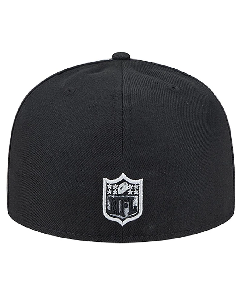 New Era Men's Black Las Vegas Raiders Soutache 59FIFTY Fitted Hat