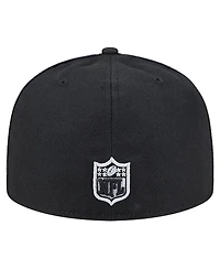 New Era Men's Black Las Vegas Raiders Soutache 59FIFTY Fitted Hat