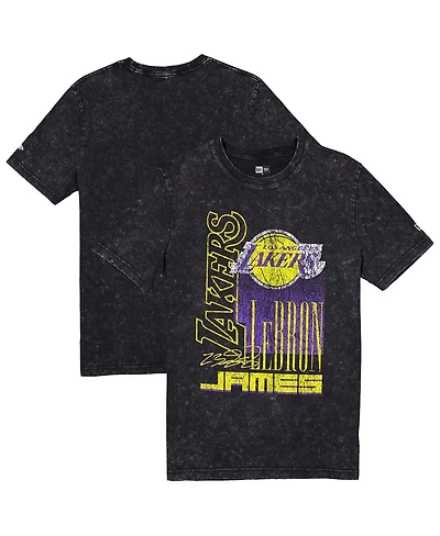New Era Men's LeBron James Black Los Angeles Lakers Full Court Press Mineral Wash Player T-Shirt