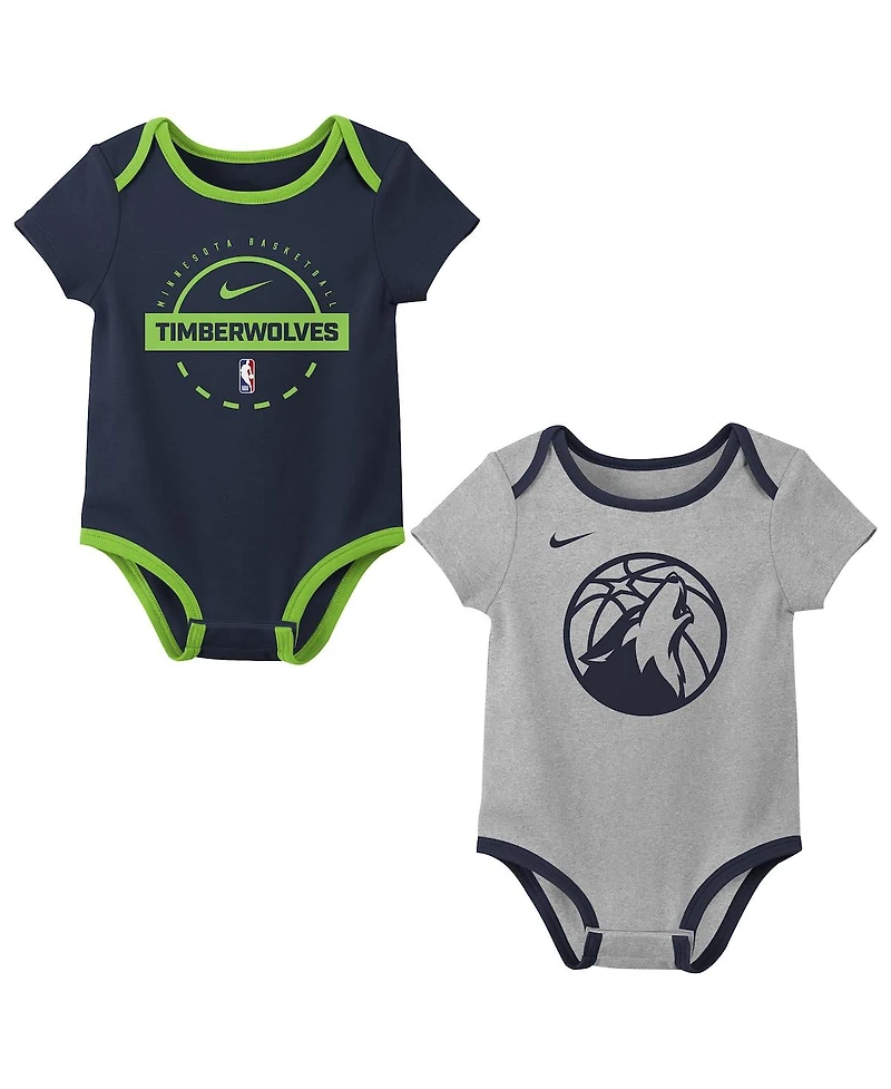 Nike Baby Boys and Girls 2-Piece Newborn Minnesota Timberwolves Bodysuit Set