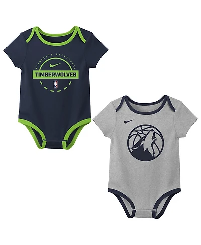 Nike Baby Boys and Girls 2-Piece Newborn Minnesota Timberwolves Bodysuit Set