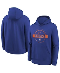 Nike Big Boys and Girls Blue New York Knicks 2025/26 Club Fleece Practice Hoodie