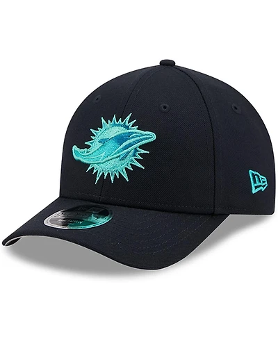 New Era Men's Pitch Blue Miami Dolphins 2025 Rivalries Collection Team 9FORTY M-Crown Adjustable Hat