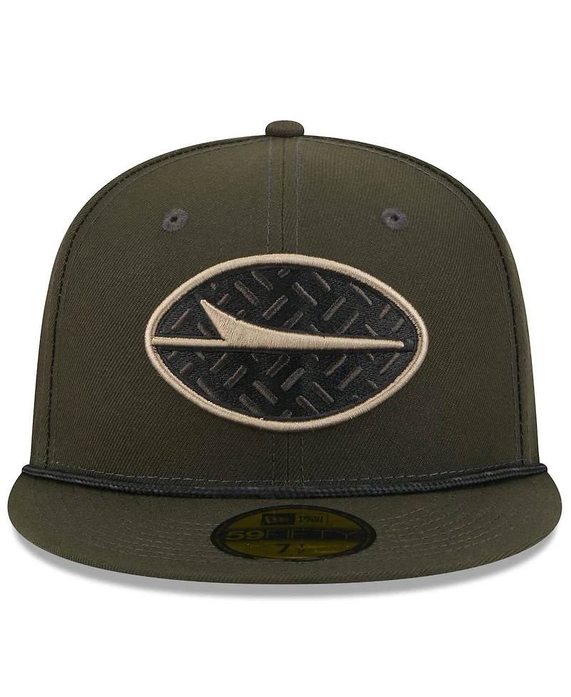 New Era Men's Gotham Green York Jets 2025 Rivalries Collection Sideline Rope 59FIFTY Fitted Hat