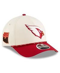New Era Men's Natural/Cardinal Arizona Cardinals 2025 Rivalries Collection Sideline A-Frame 9FORTY Adjustable Hat