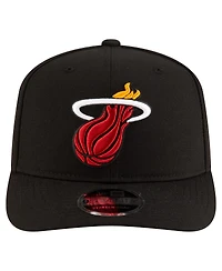 New Era Men's Black Miami Heat 9SEVENTY Stock Adjustable Hat