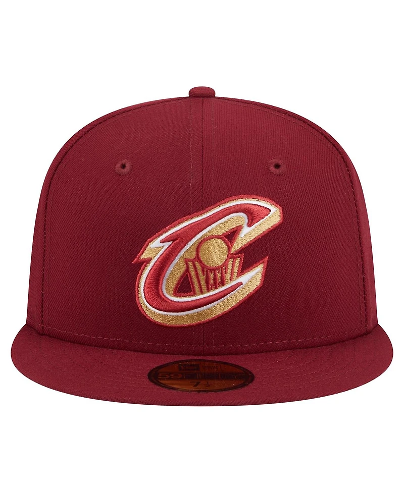 New Era Men's Wine Cleveland Cavaliers Deceptor 59FIFTY Fitted Hat