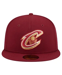 New Era Men's Wine Cleveland Cavaliers Deceptor 59FIFTY Fitted Hat