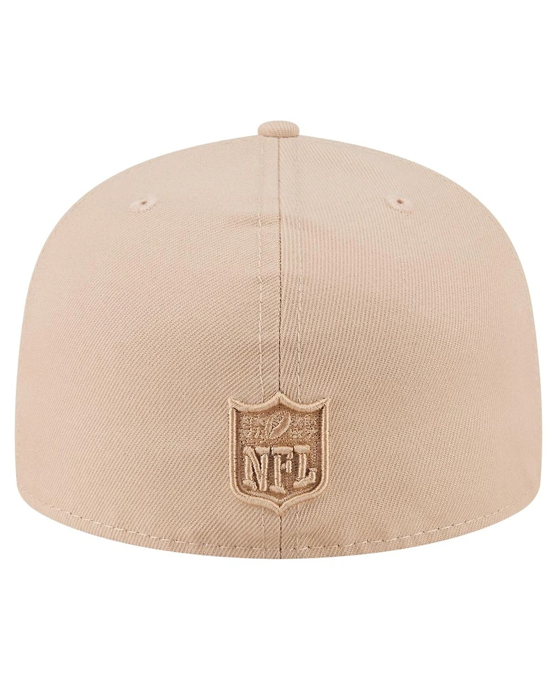 New Era Men's Light Beige Philadelphia Eagles Color Pack A-Frame 59FIFTY Fitted Hat