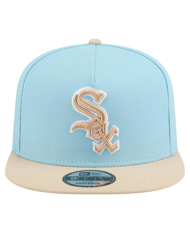 New Era Men's Light Blue/Light Beige Chicago White Sox Color Pack A-Frame 9FIFTY Snapback Hat