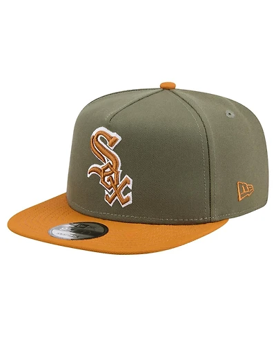 New Era Men's Olive/Brown Chicago White Sox Color Pack A-Frame 9FIFTY Snapback Hat