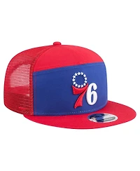 New Era Men's Royal/Red Philadelphia 76ers Outdoor Split Panel 9FIFTY Snapback Hat