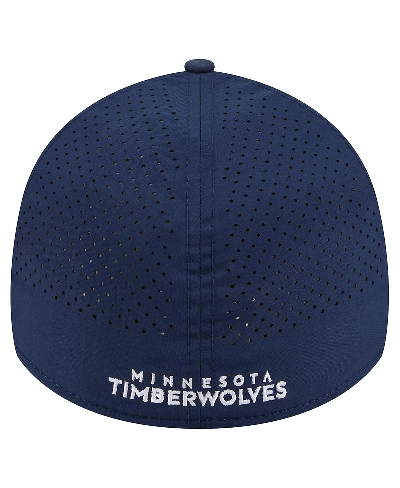 New Era Men's Navy Minnesota Timberwolves Featherweight Poly Rope Flex 39Thirty Hat