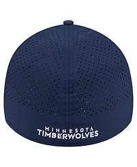 New Era Men's Navy Minnesota Timberwolves Featherweight Poly Rope Flex 39Thirty Hat