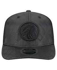 New Era Men's Black Minnesota Timberwolves Quilted 9SEVENTY Trucker Adjustable Hat