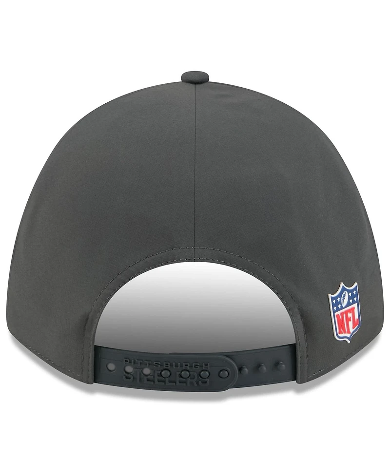 New Era Men's Charcoal Pittsburgh Steelers 2025 Sideline Cold Weather 9FORTY M-Crown Adjustable Hat