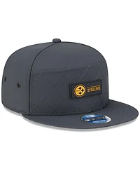 New Era Men's Charcoal Pittsburgh Steelers 2025 Sideline Cold Weather Split Panel 9FIFTY Snapback Hat