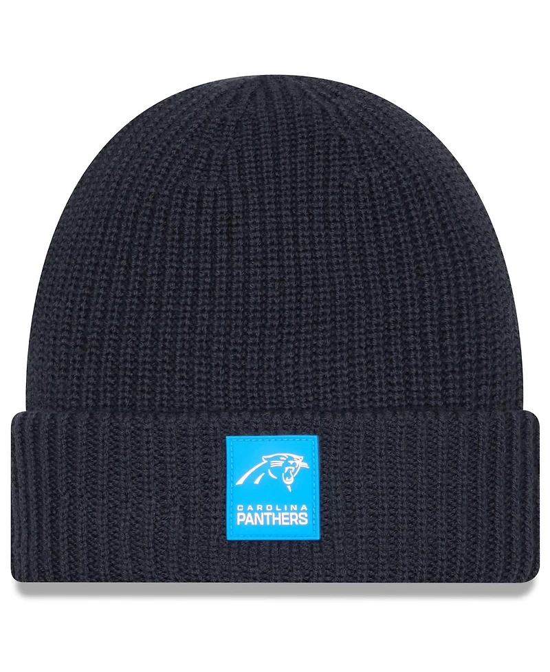 New Era Men's Charcoal Carolina Panthers 2025 Sideline Cold Weather Cuffed Knit Hat