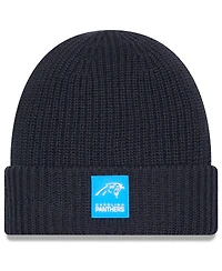 New Era Men's Charcoal Carolina Panthers 2025 Sideline Cold Weather Cuffed Knit Hat