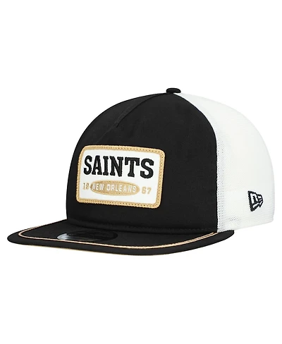 New Era Men's Black/White New Orleans Saints Patch 19TWENTY Adjustable Hat
