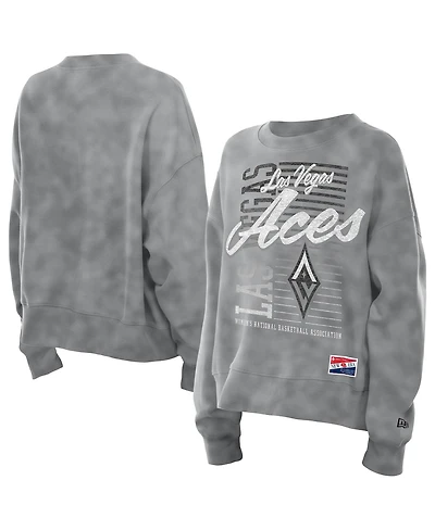 New Era Women's Silver Las Vegas Aces Oversized Mineral Wash Sweatshirt