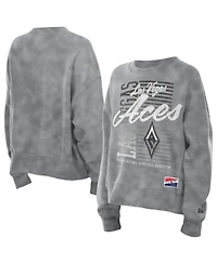 New Era Women's Silver Las Vegas Aces Oversized Mineral Wash Sweatshirt
