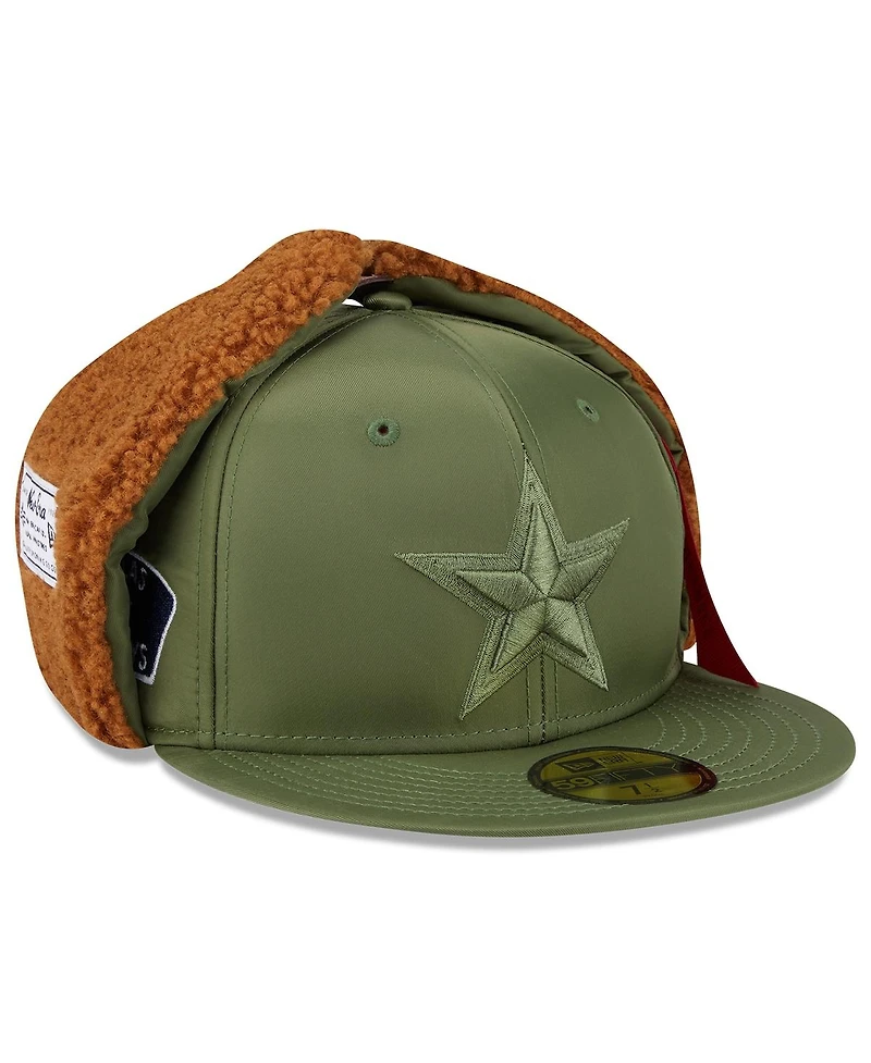 New Era x Alpha Men's Industries Olive Dallas Cowboys Dog Ears 59FIFTY Fitted Hat