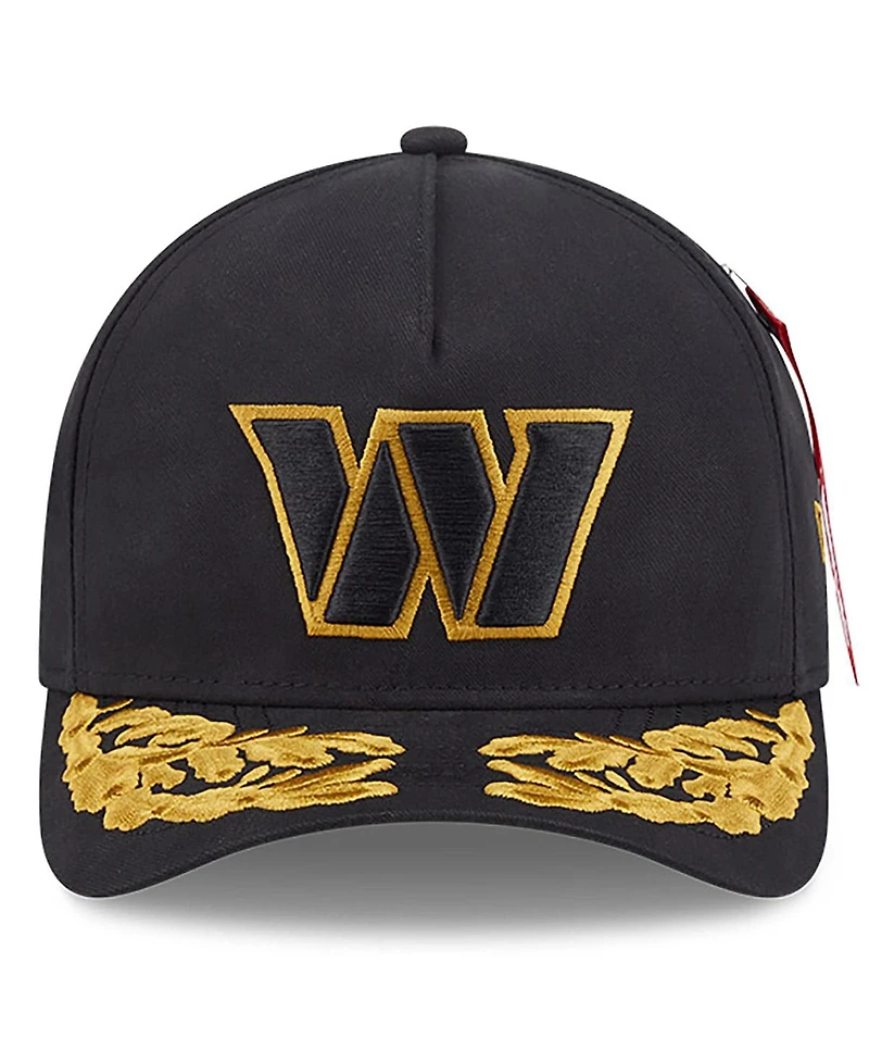 New Era x Alpha Men's Industries Black Washington Commanders A-Frame 9FORTY Adjustable Hat