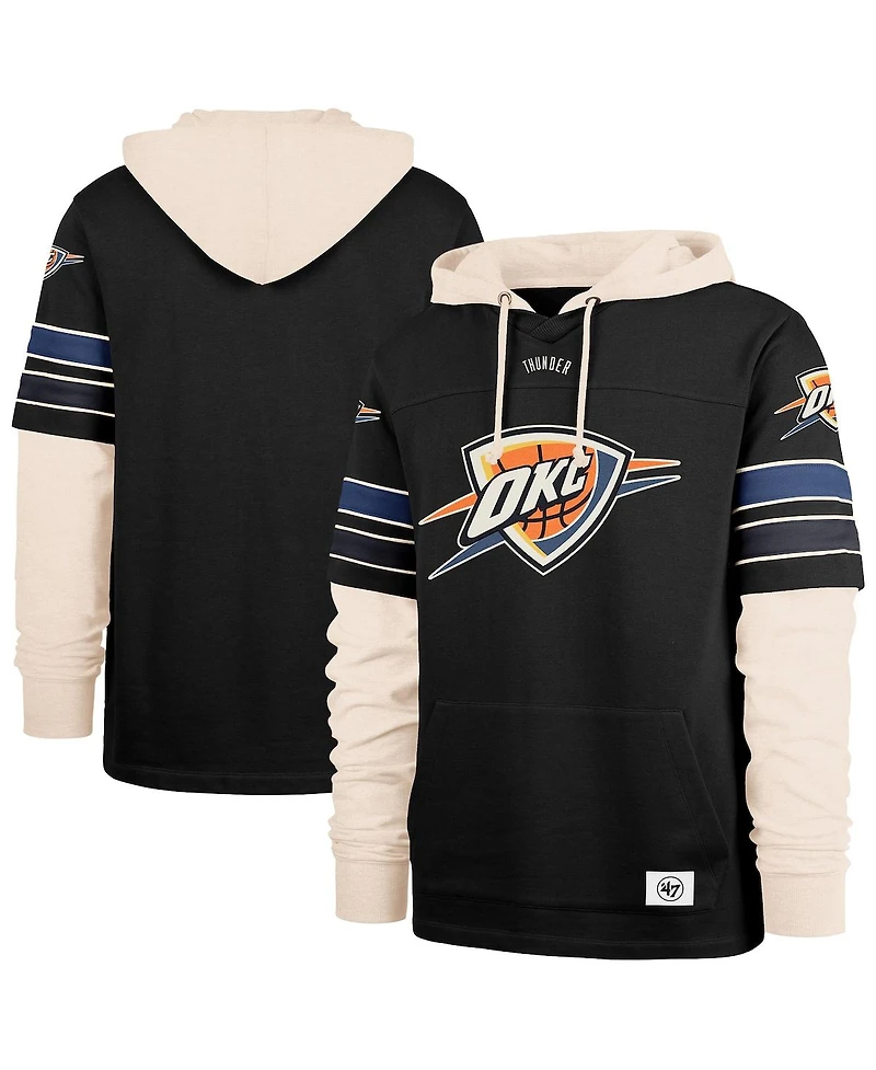 '47 Brand Men's Black Oklahoma City Thunder Split Zone Cornerback Duo Hoodie