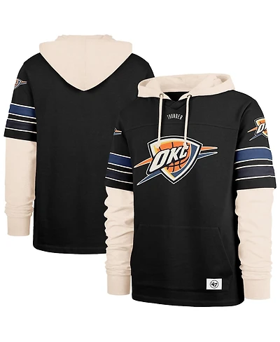 '47 Brand Men's Black Oklahoma City Thunder Split Zone Cornerback Duo Hoodie
