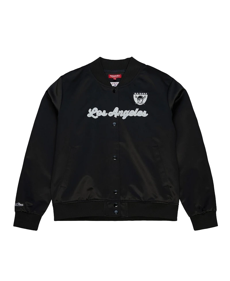 Mitchell & Ness Women's Black Las Vegas Raiders Full-Snap Satin Jacket
