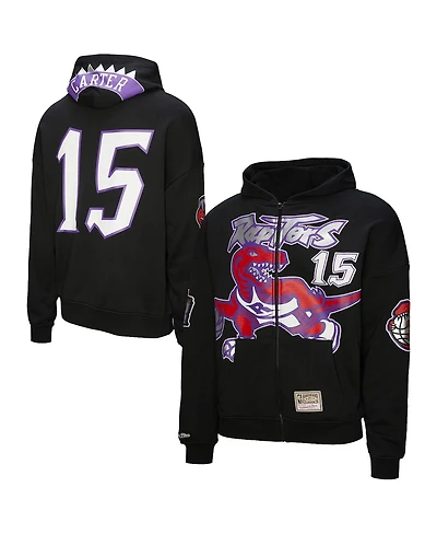 Mitchell & Ness Men's and Women's Vince Carter Black Toronto Raptors Hardwood Classics Maxxed Out Full-Zip Hoodie