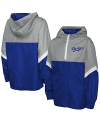 Mitchell & Ness Men's Royal/Gray Los Angeles Dodgers Lightweight Anorak Half-Zip Hoodie