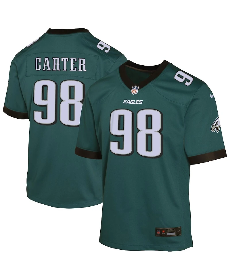 Nike Big Boys and Girls Jalen Carter Midnight Green Philadelphia Eagles Game Player Jersey