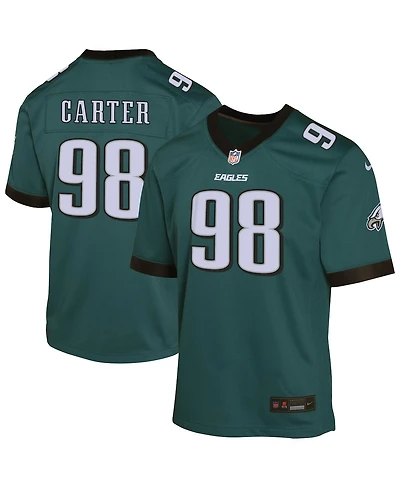 Nike Big Boys and Girls Jalen Carter Midnight Green Philadelphia Eagles Game Player Jersey