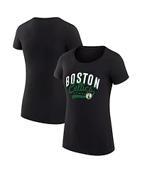 G-iii 4Her by Carl Banks Women's Black Boston Celtics Super-Slim Fit Lightweight Filigree Logo T-Shirt