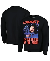Ripple Junction Men's and Women's Black Chucky Graphic Fleece Sweatshirt