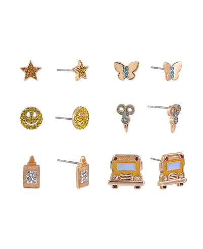 Hallmark School Theme 6pk Stud Earring Set